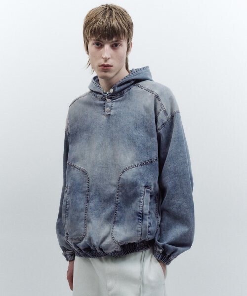 INSILENCE Brushed denim pullover