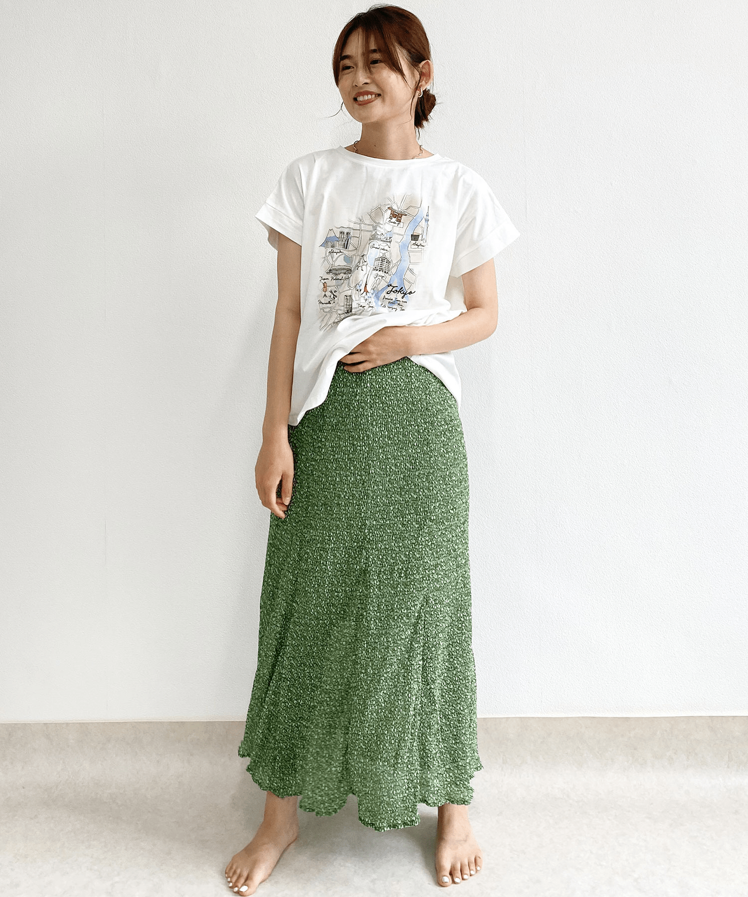 fav store 【Calm Maison】総柄プリントプリーツスカート春