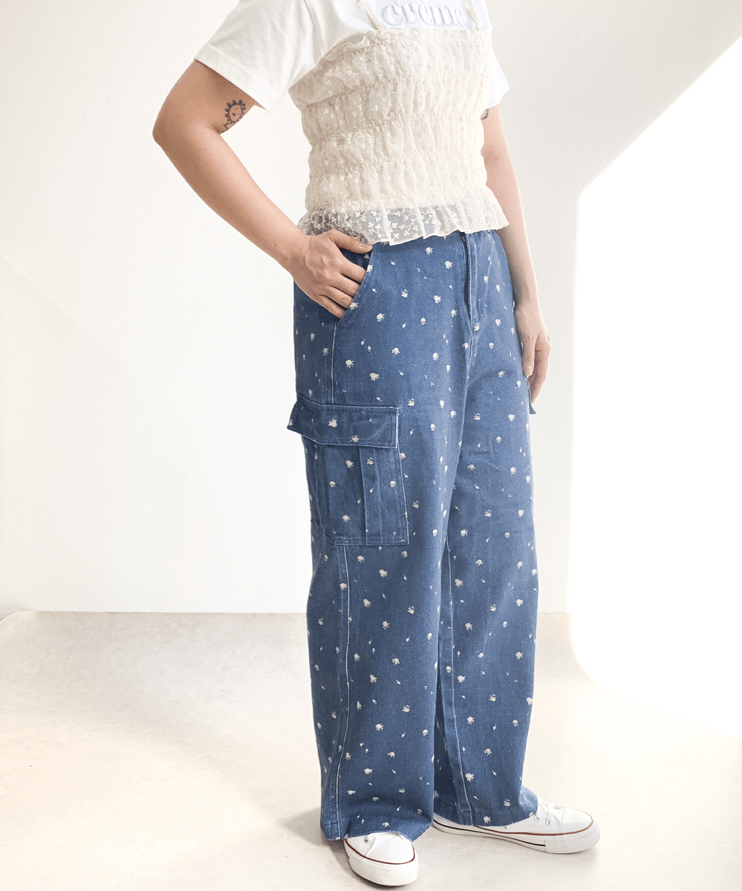 fav store remelulu フラワーカーゴパンツ