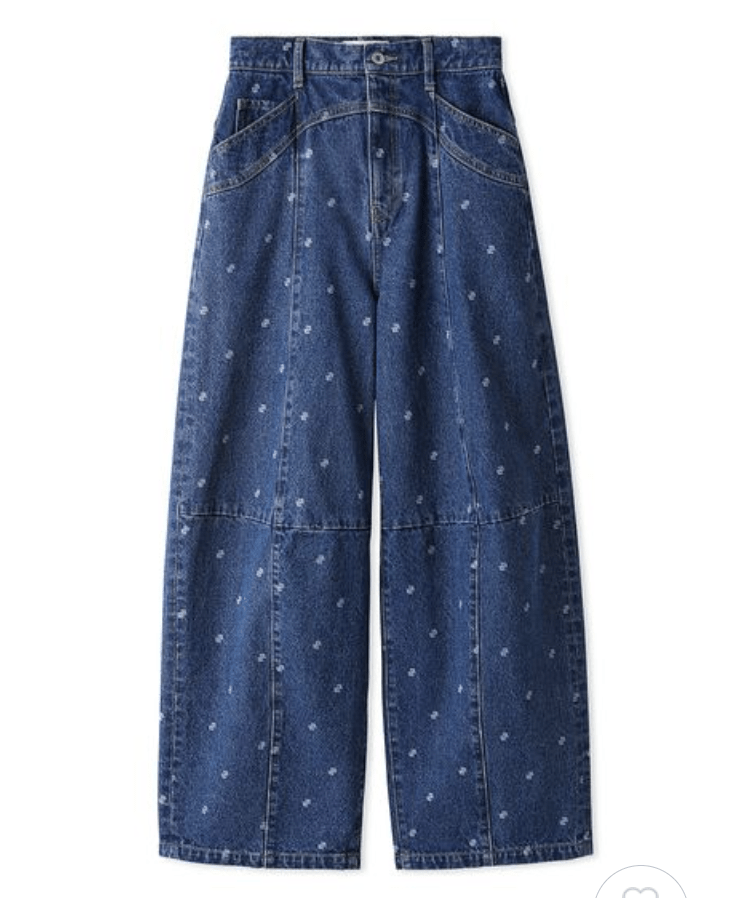 Lily Brown センターシームワイドデニムパンツ