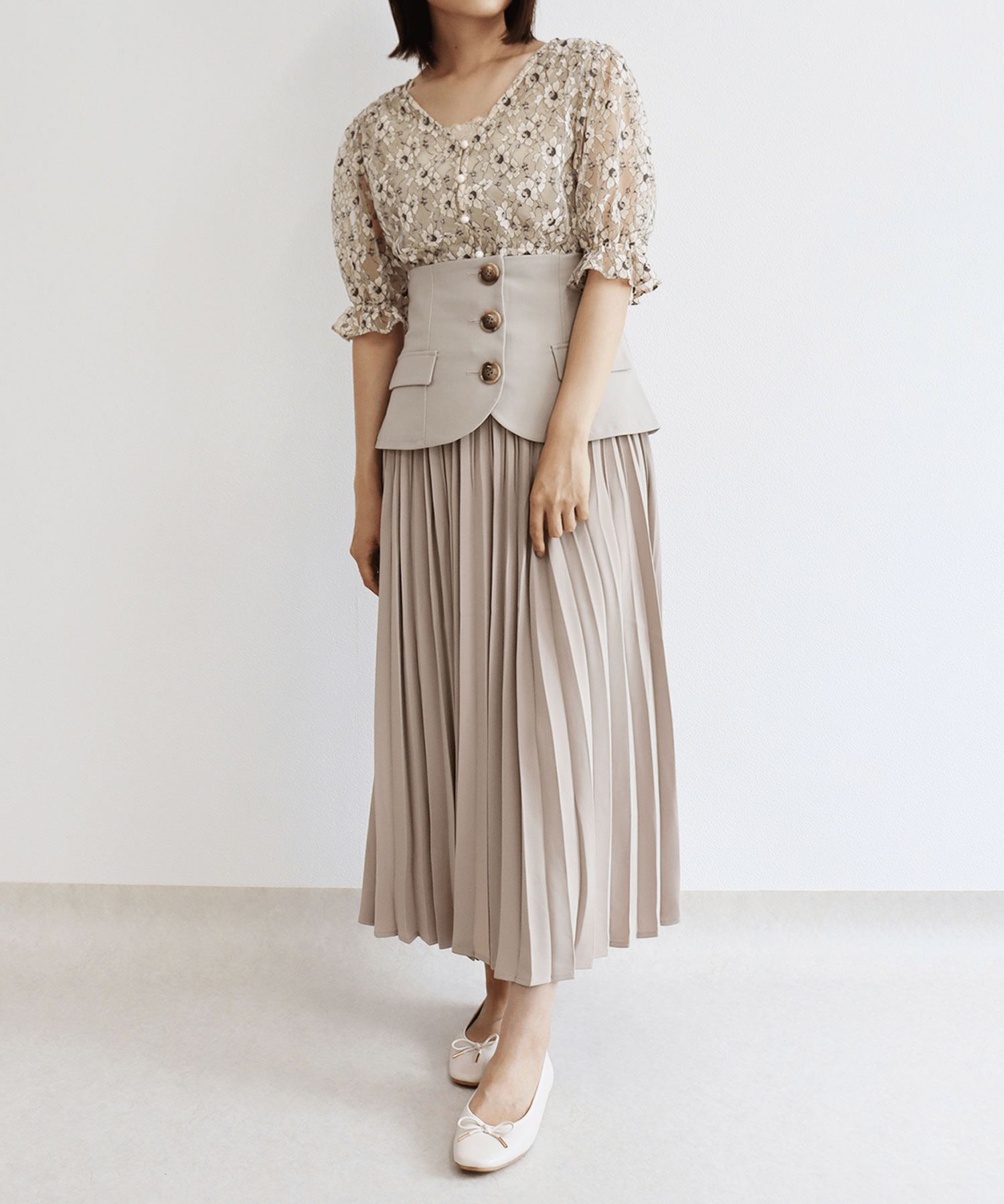 fav store 【w.r.k】プリーツスカート ロング コルセット付き