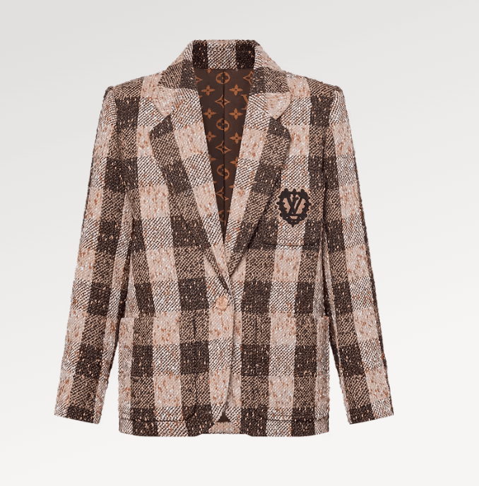 LOUIS VUITTON チェックツイードプレッピーブレザー