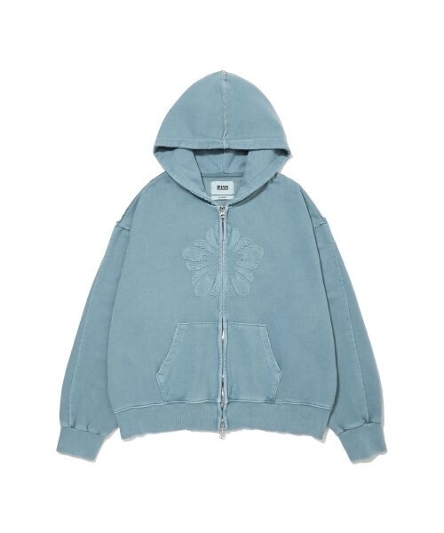 ULKIN Endless vintage two-way hooded zip-up_Aqua