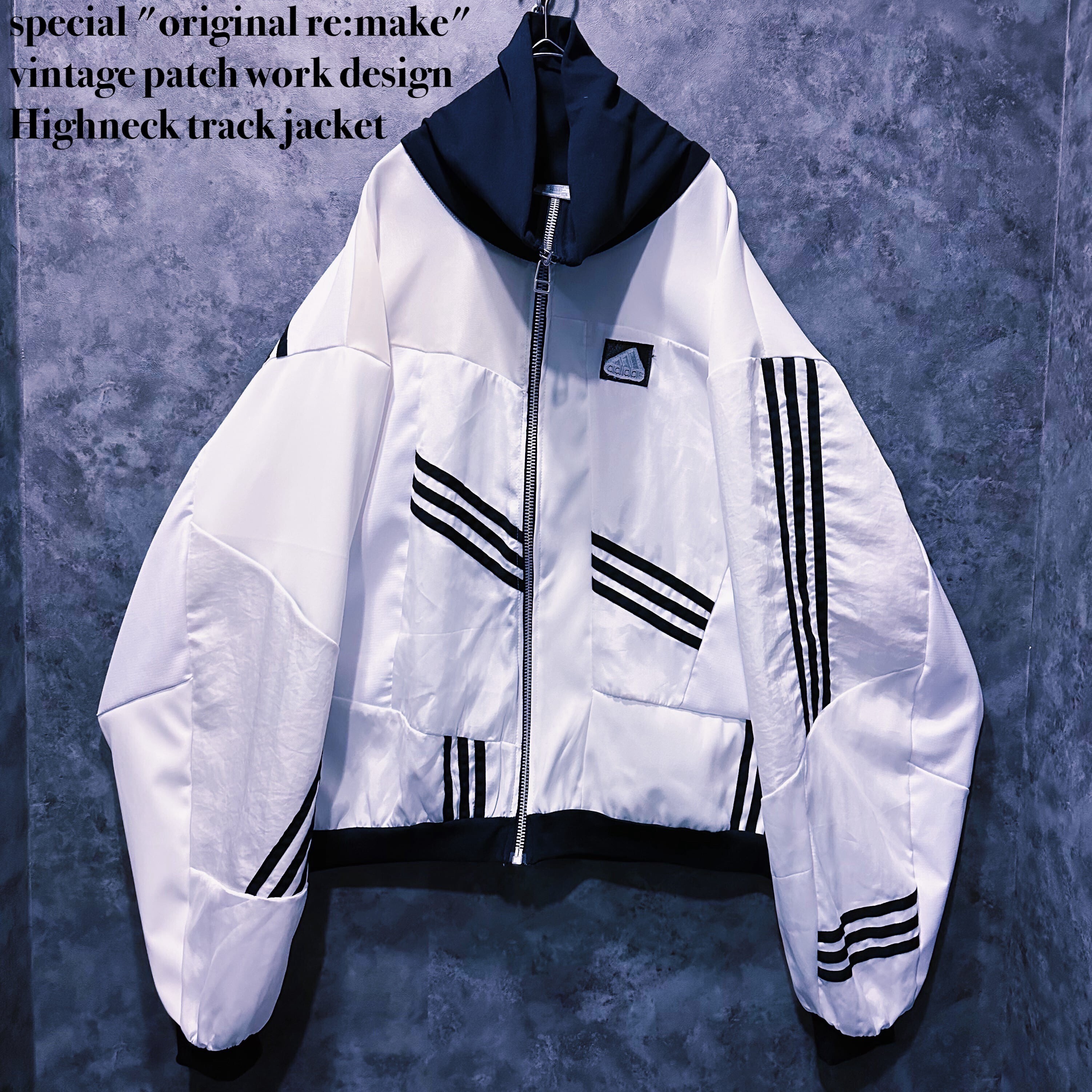ayne vintage patch work design Highneck track jacket
