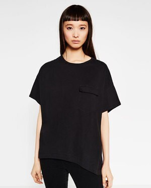 ZARA ポケット付きビッグシルエットTシャツ
