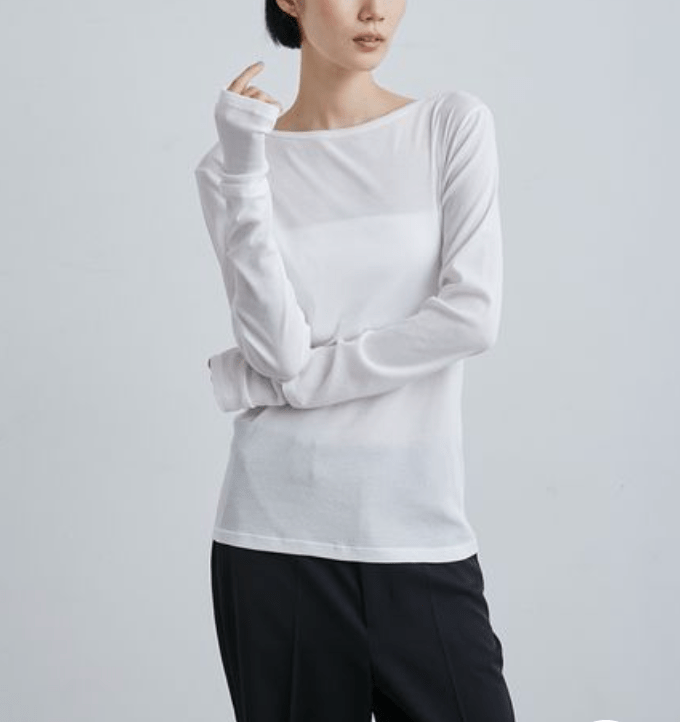 MIESROHE シアー長袖トップス