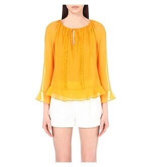 DIANE von FURSTENBERG Simonia ruffled silk-chiffon top