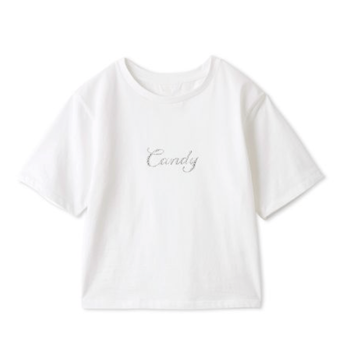 Lily Brown [L.B CANDY STOCK]ビジューロゴTシャツ