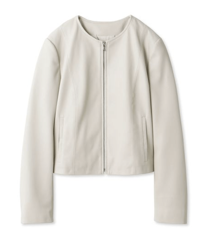 CELFORD ノーカラーフェイクレザージャケット