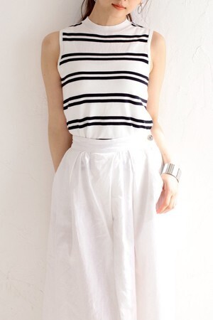 AZUL by moussy シルキーデオノースリニットプルオーバー
