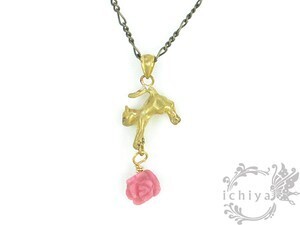 ichiya 猫と薔薇のペンダント ロードナイト
