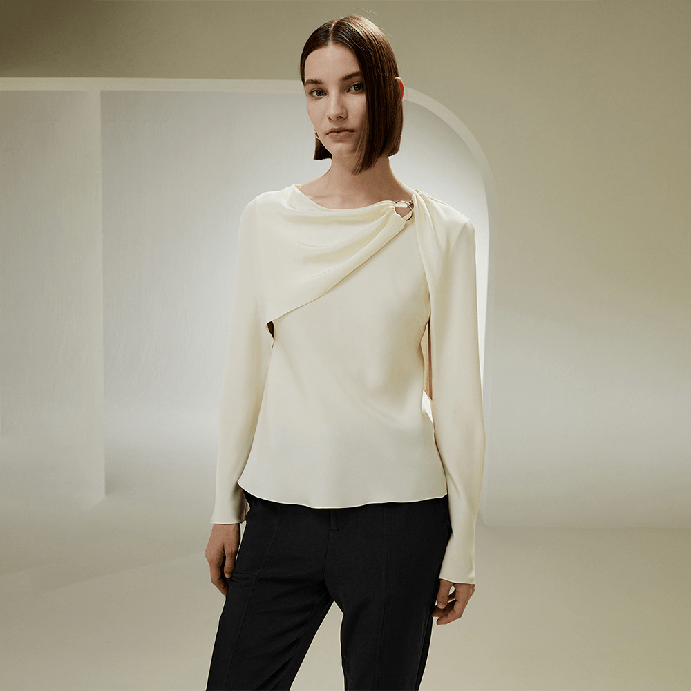 LILYSILK LILYSILK 古代ギリシア風 30匁ヘビーシルク ラップブラウス
