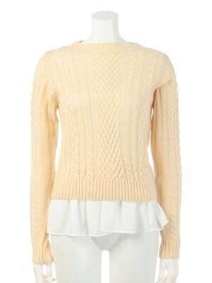 LADYMADE 【LM253509】LADYMADE /ボトルネックケーブルレイヤードニット