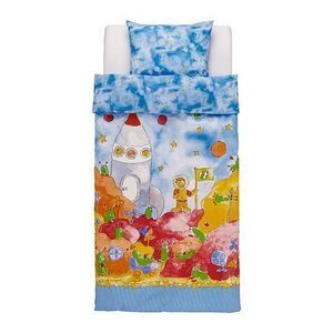 IKEA RYMDBASベッドリネン男の子用 掛け布団カバー&枕カバー2点セット ブルー 宇宙ロケット柄05P04Jul15
