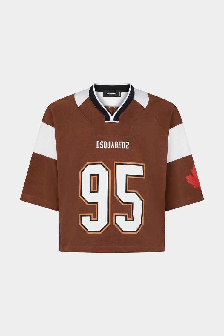 DSQUARED2 FOOTBALL FIT CROPPED T-SHIRT