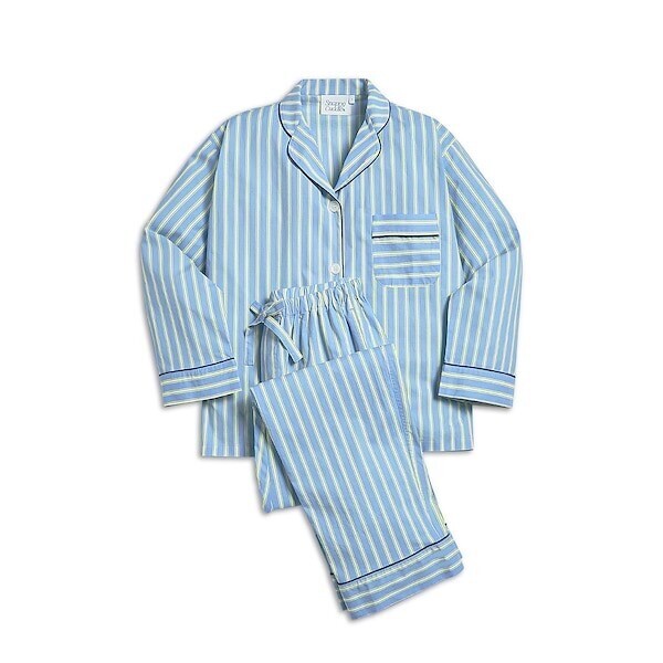 Snappycuddle Chilling Stripe ストライプ ミドル 長袖 パジャマ [ブルー]