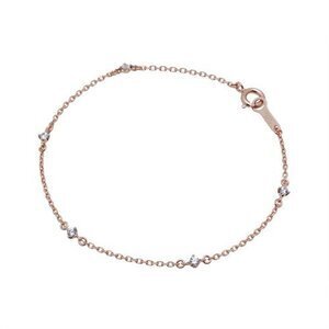 THE KISS SBR601CB  THE KISS COUPLE'S/【Swarovski Zirconia】ホワイトキュービック ピンクゴールドコーティング シルバーブレスレット 17cm