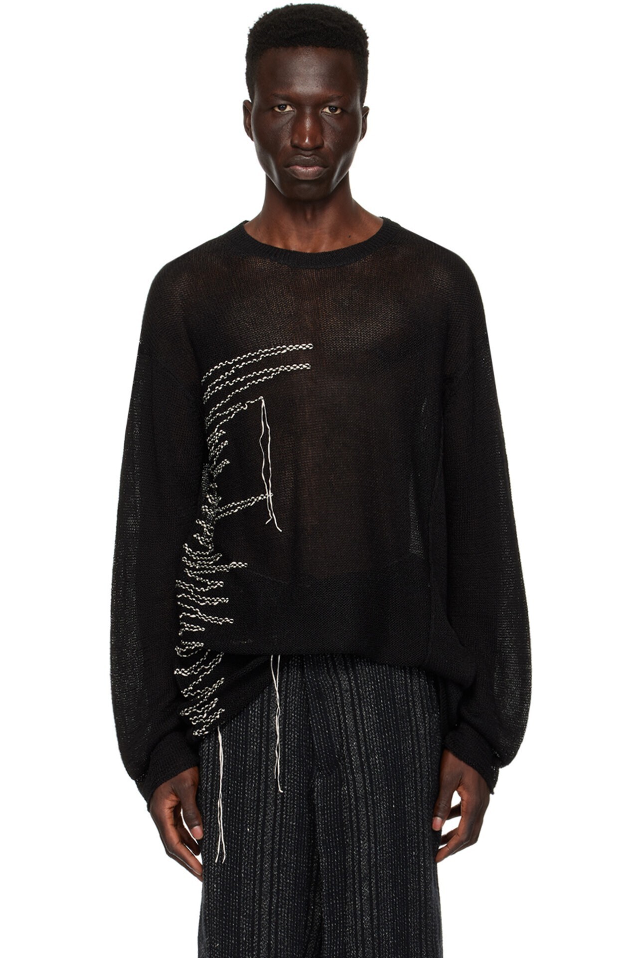 Yohji Yamamoto ブラック スレッド セーター