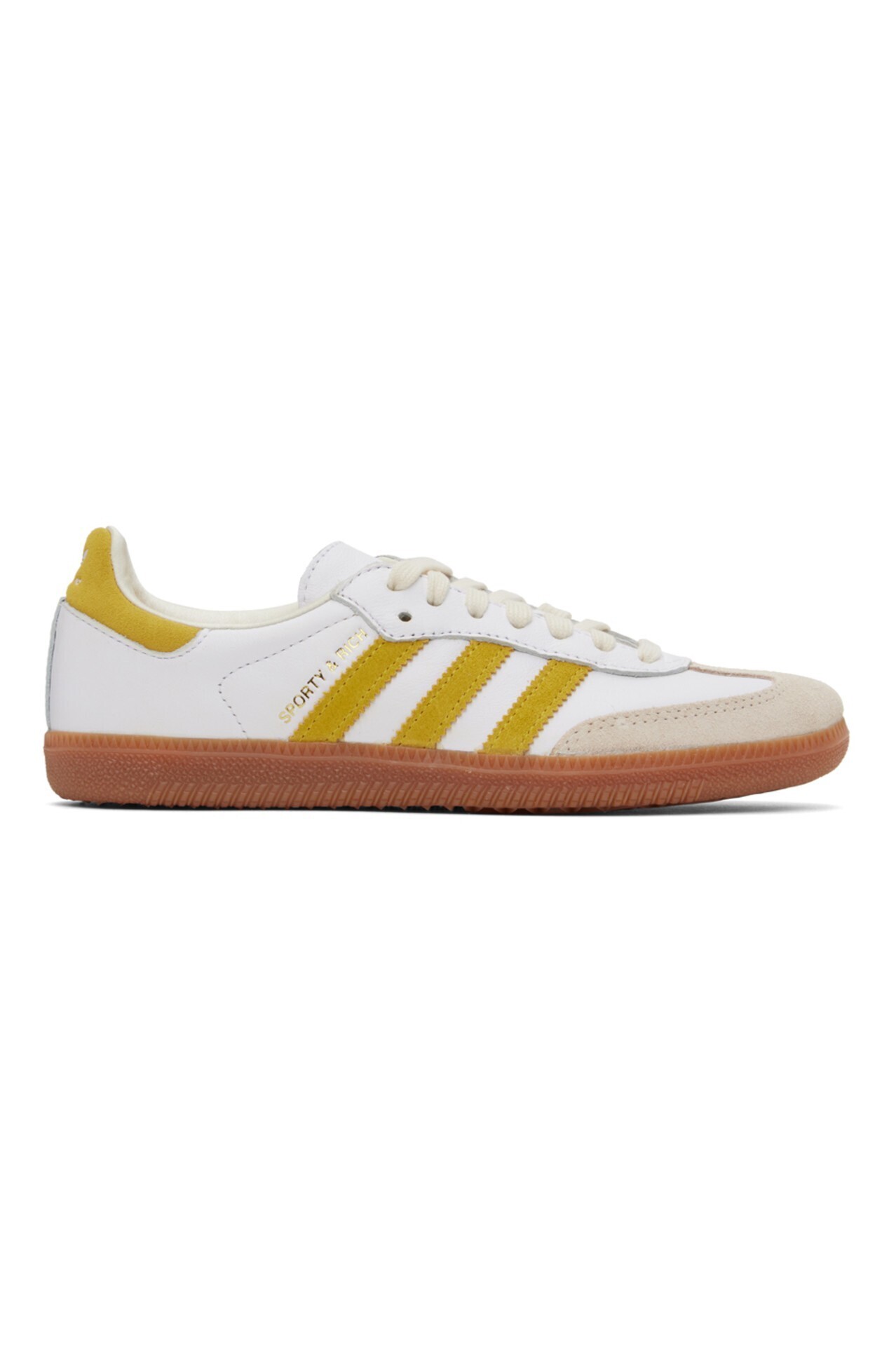 SPORTY & RICH adidas Originalsエディション イエロー＆ホワイト Samba OG スニーカー