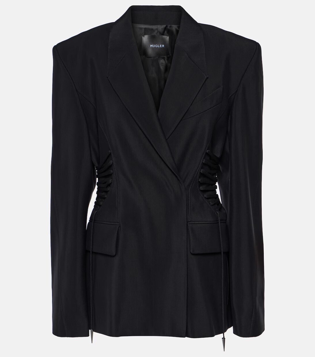 MUGLER Lace-up single-breasted blazer