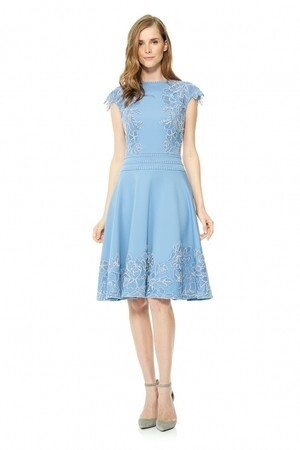 TADASHI SHOJI フラワーモチーフ　フレアードレス