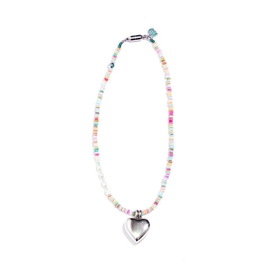 NiRO.SERENDIPITY SURGiCAL HEART COLORFUL MOTHER OF PEARL NECKLACE #97