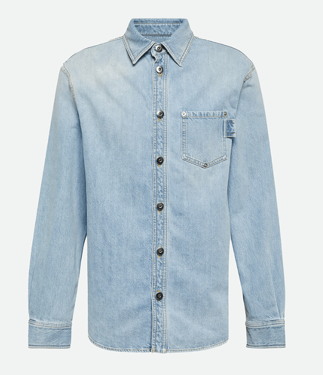 Bottega Veneta Relaxed Fit Light-Bleached Denim Shirt