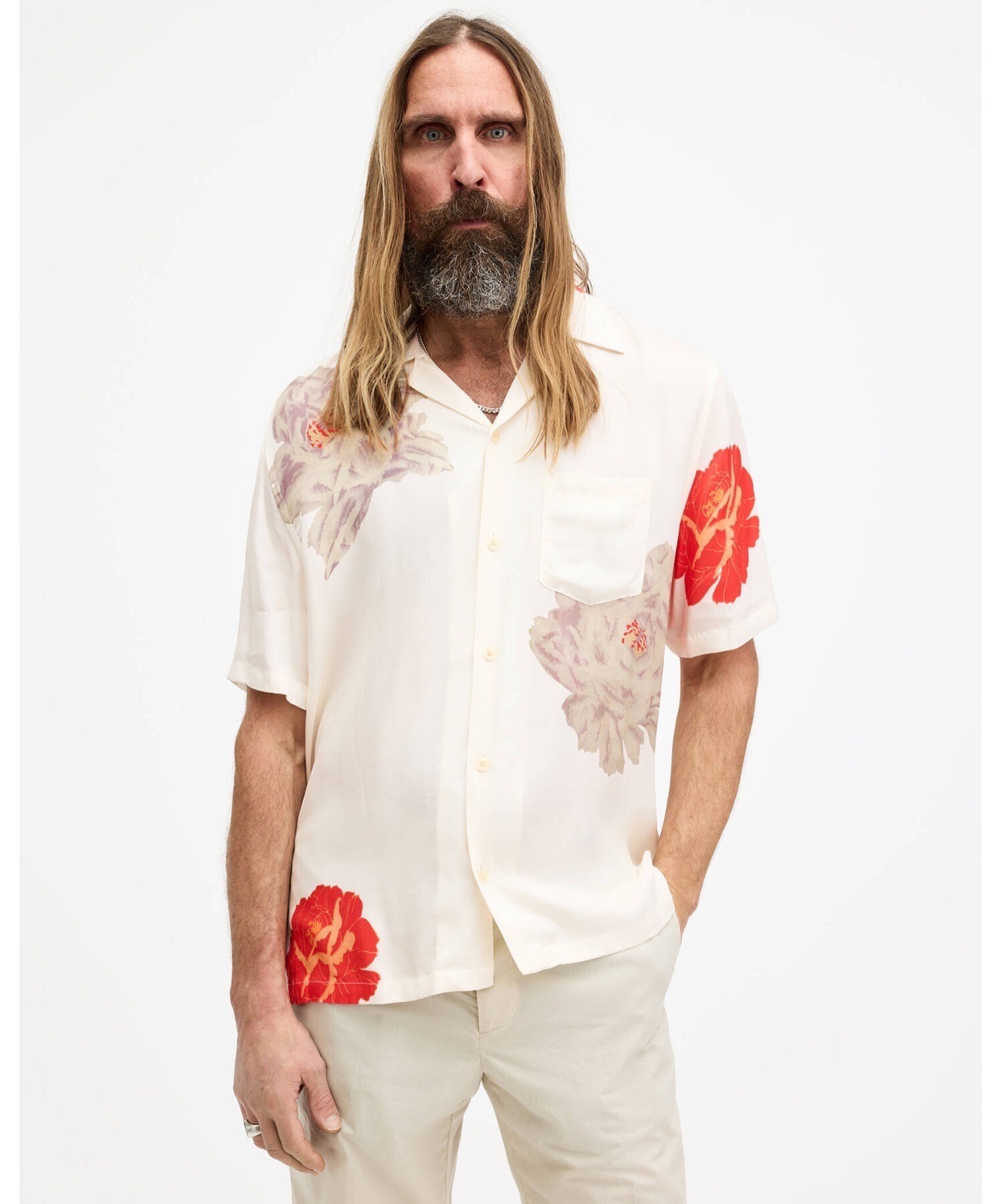 ALLSAINTS ROZE FLORAL PRINT RELAXED FIT SHIRT