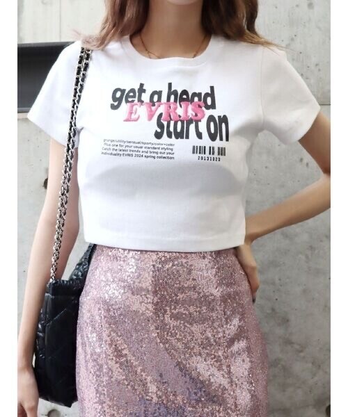 EVRIS Get a Head クロップドTシャツ