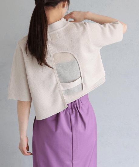 &g’aime BACK DESIGN HALF KNIT/986-64017