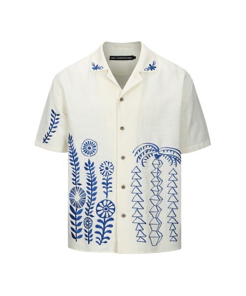 ANDERSSON BELL May Embroidery Open Collar Shirt atb1055m