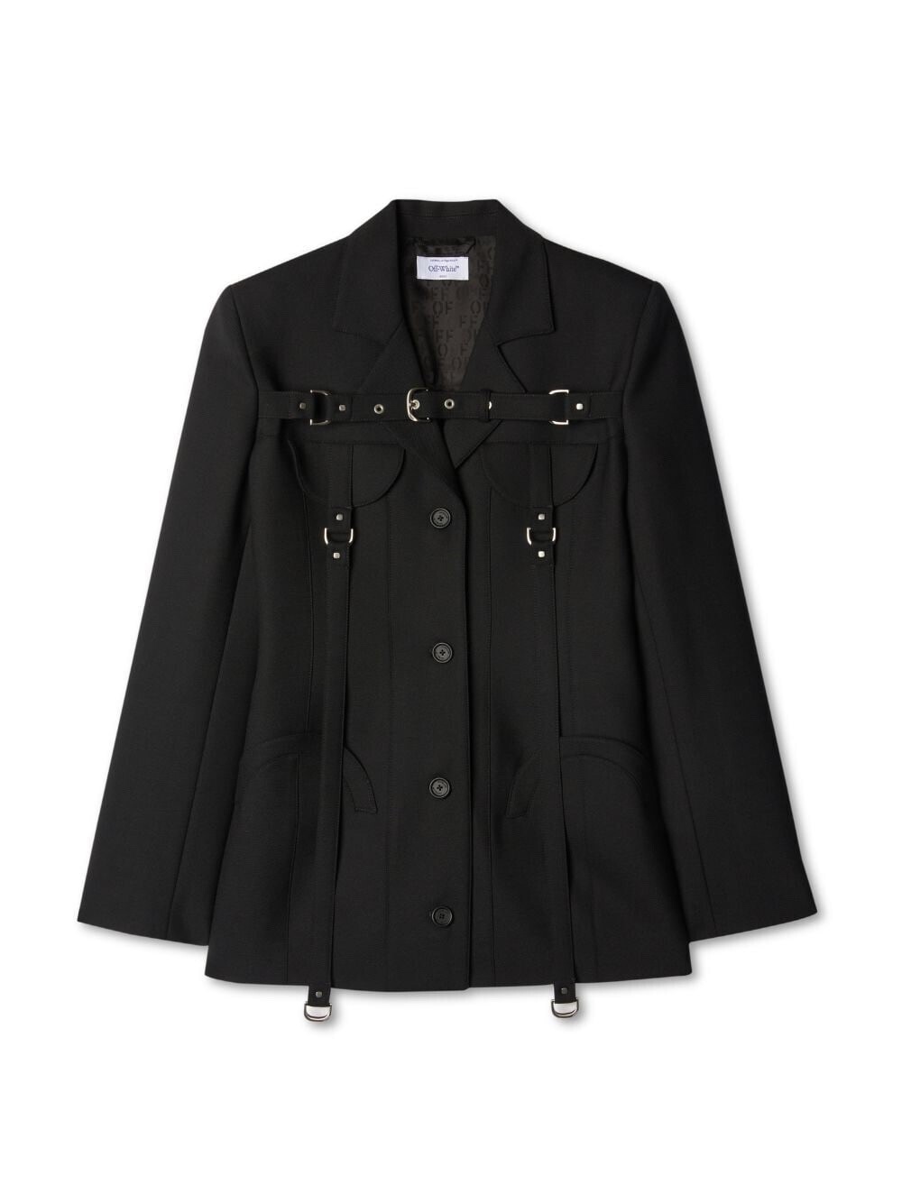 OFF-WHITE Cargo Buckle-Strap Single-Breasted Jacket