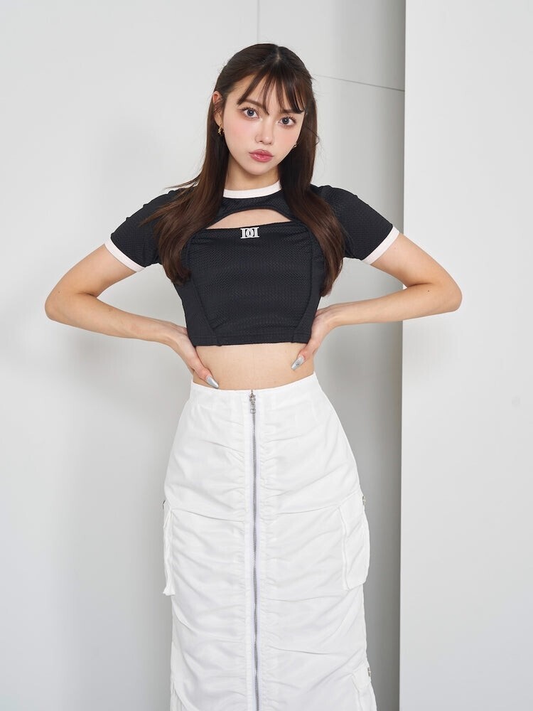 Darich メッシュパイピングトップス