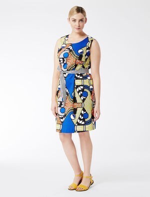 MARINA RINALDI Printed stretch cotton dress