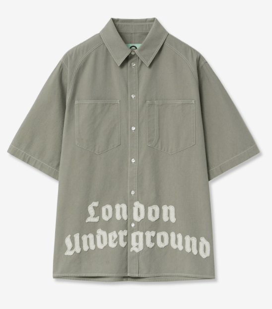 LONDON UNDERGROUND Applique half sleeve shirts