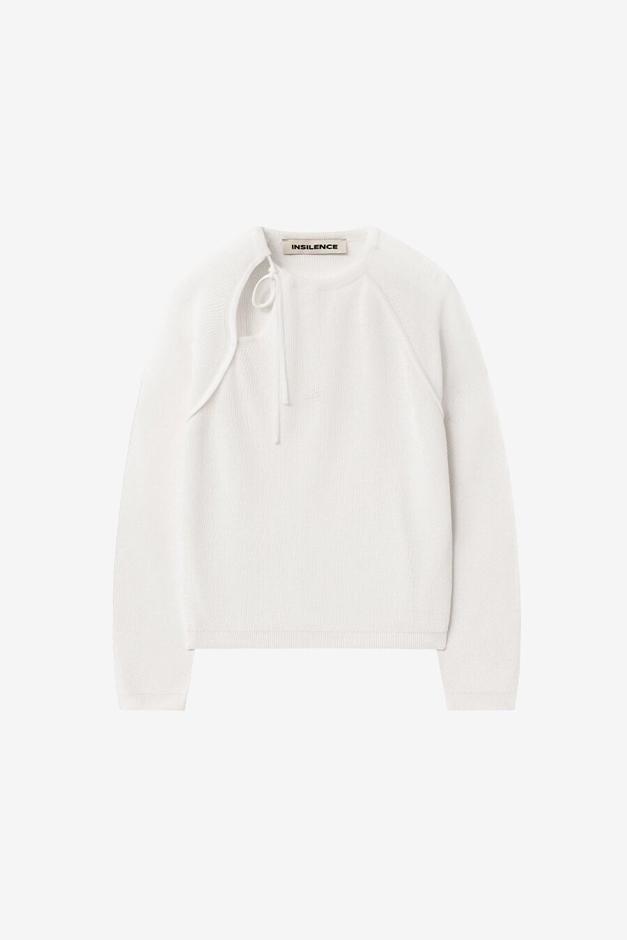 INSILENCE Unbalanced Cutout Knitwear WHITE