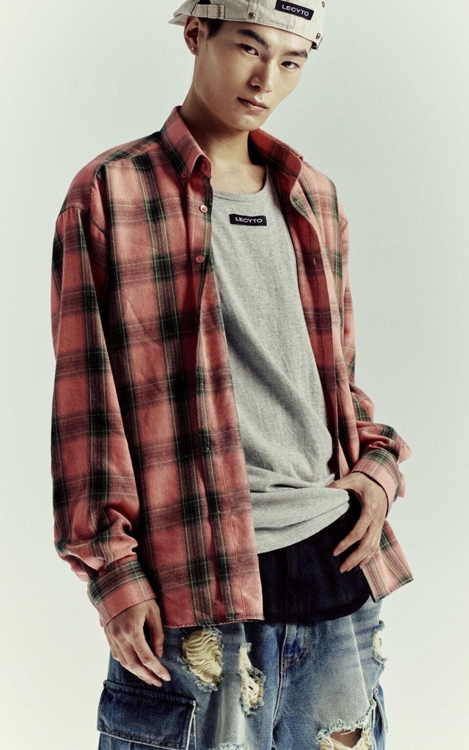 LECYTO Vintage Oversized Check Shirts