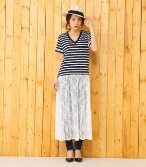 RODEO CROWNS レース ドッキング ワンピース