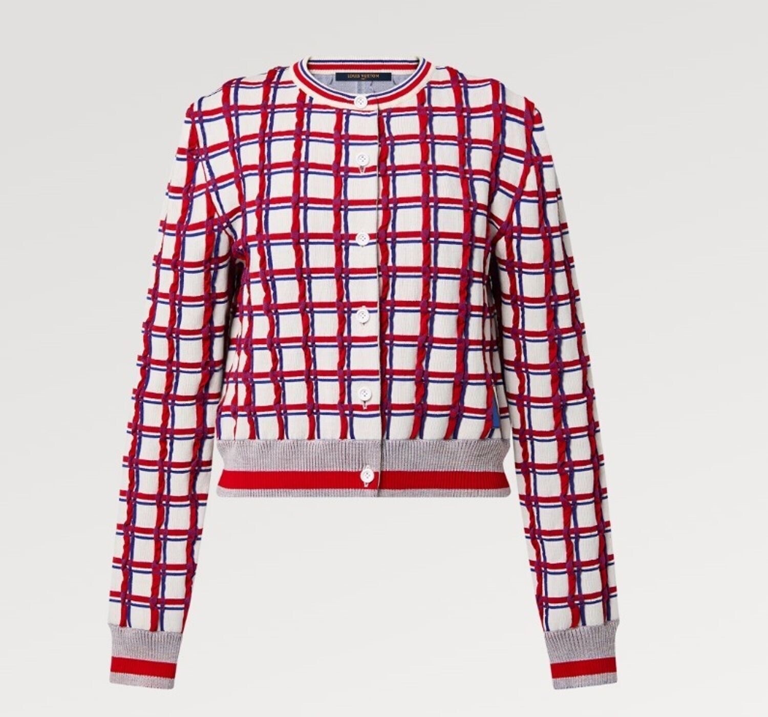 LOUIS VUITTON ジャガード チェック柄カーディガン