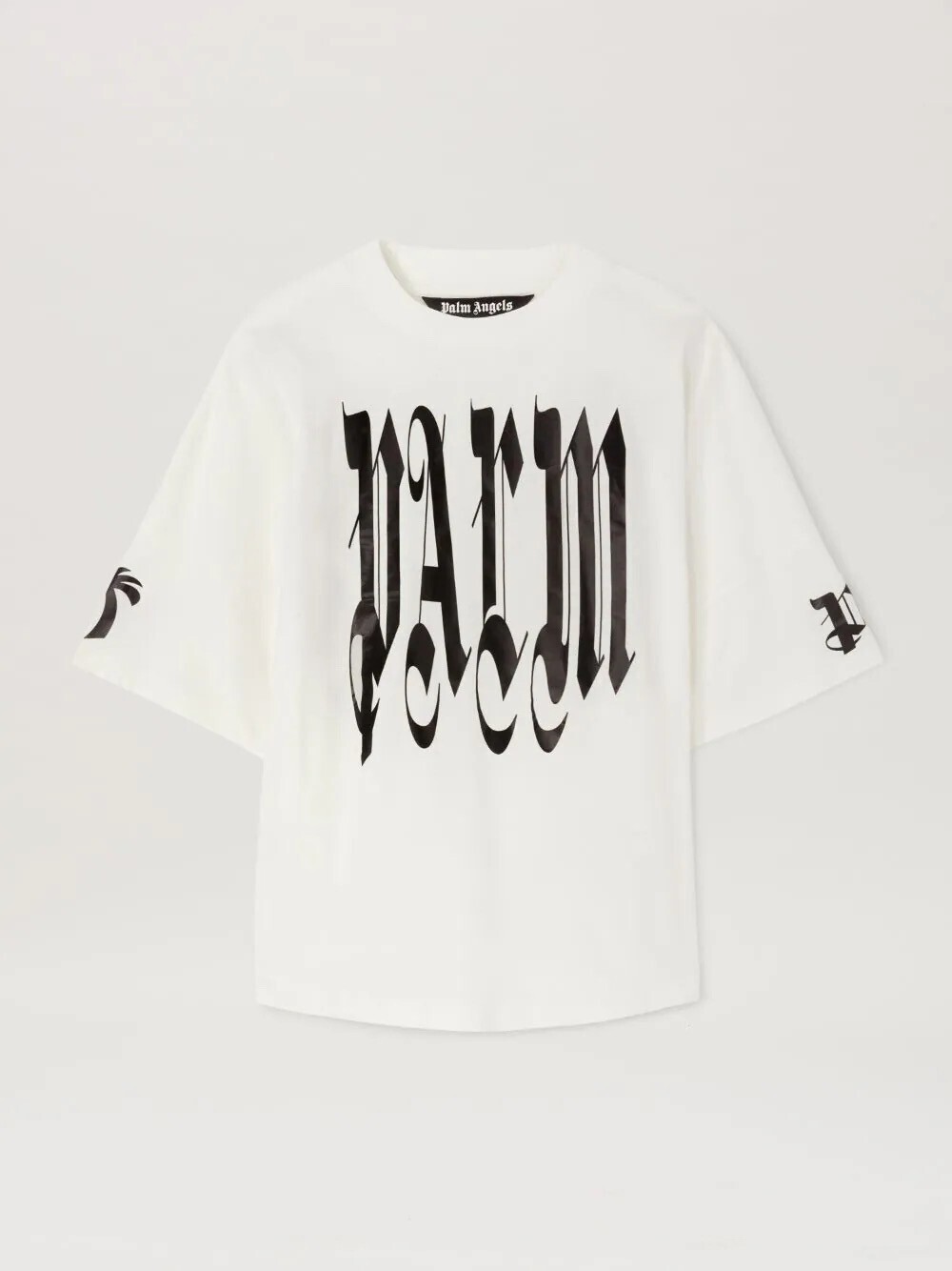 Palm Angels GOTHIC LOGO OVER T-SHIRT WHITE