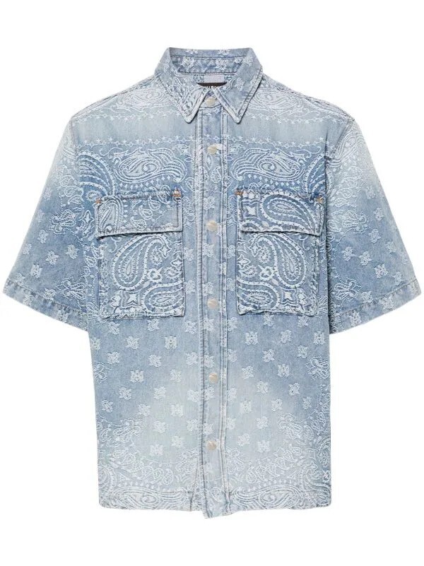 AMIRI バンダナジャカード デニムシャツ