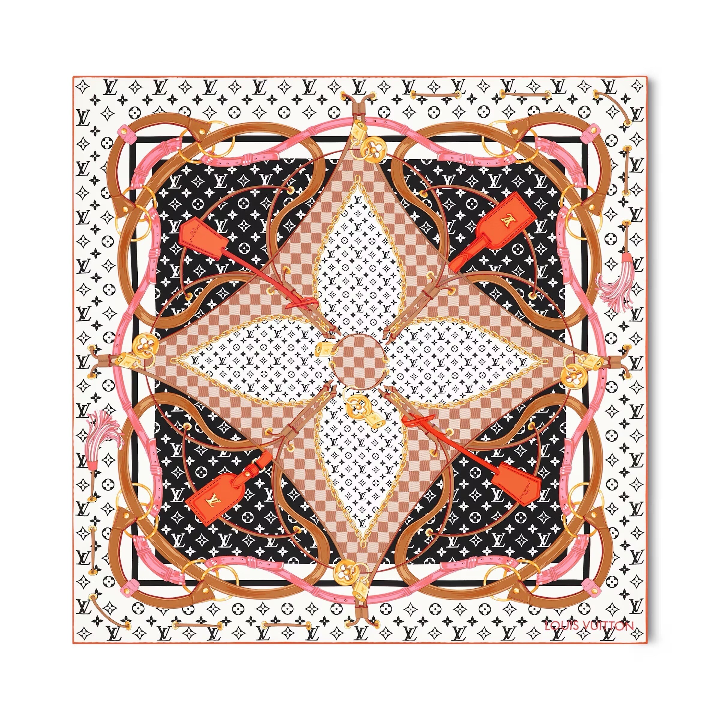 LOUIS VUITTON カレ90･フラワーアンドストライプ