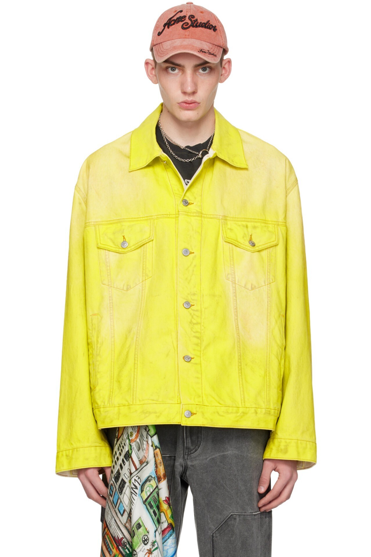 Acne Studios Yellow Oversized Denim Jacket