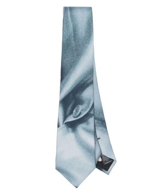 Paul Smith Men's Blue Trompe L'Oeil-Print Silk Tie