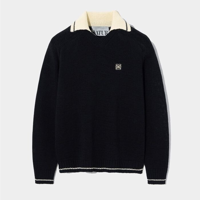 SATUR Lausanne V Neck Collar Knit