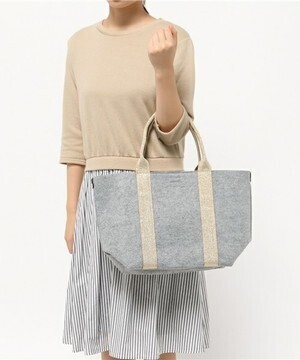 COOCO 【27203037】COOCO /フェルト×メタリックテープトート