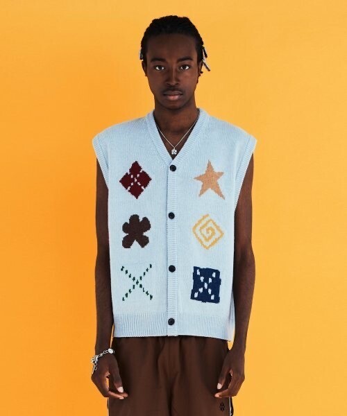 UNALLOYED Argyle button knit vest