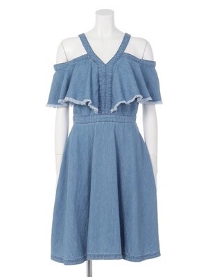 AULA AILA PATCHWORK DUNGAREE ワンピース