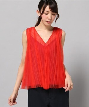 AULA AILA TULLE PLEATS TOPS