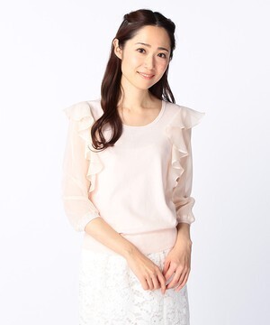 Debut de Fiore シフォンラッフルプルオーバー
